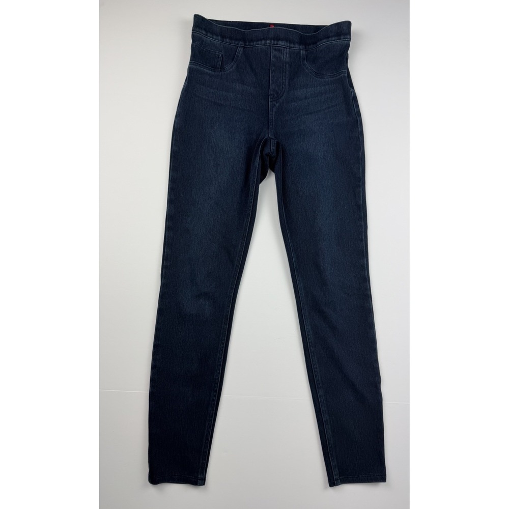 Spanx Womens Jeans Medium Dark Blue Wash Skinny Pull On Stretch Denim Size S
